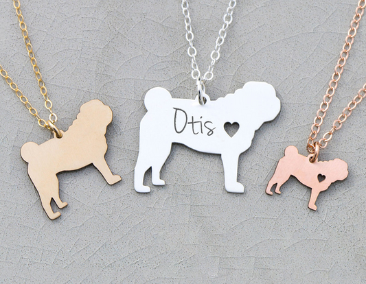 シルエットネックレス 名入れ 17 - パグ