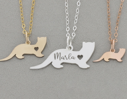 シルエットネックレス 名入れ 04 - フェレット