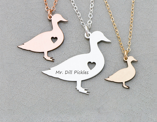 シルエットネックレス 名入れ 07 - アヒル