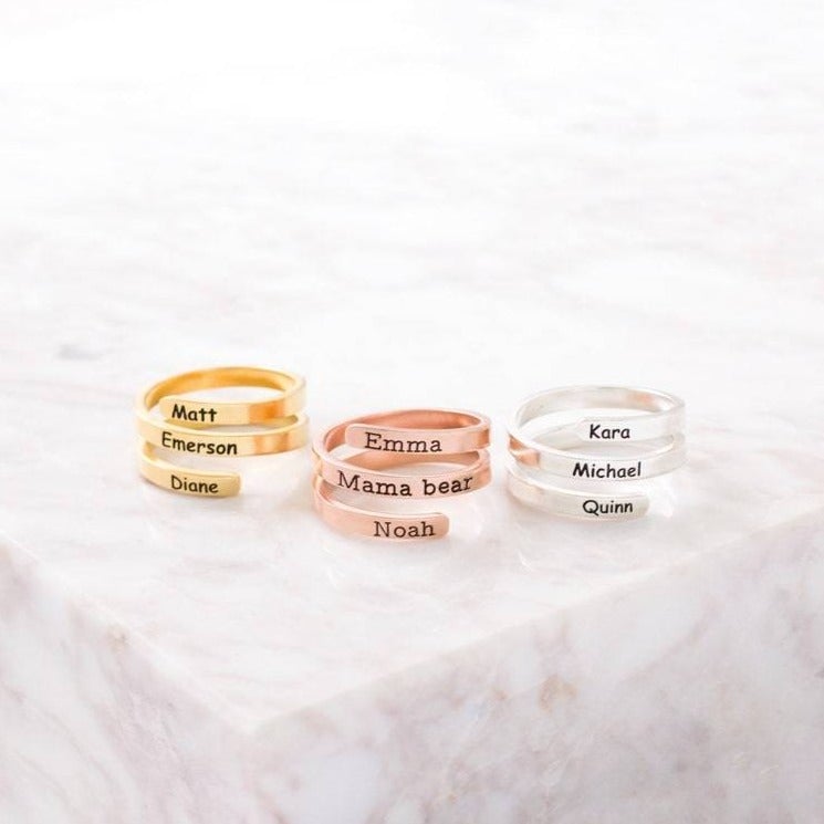 スパイラル ネームリング05(名入れ3箇所まで)