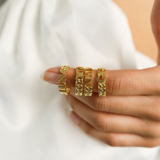 オリジナルリング-02(チェーンデザイン・名入れ)