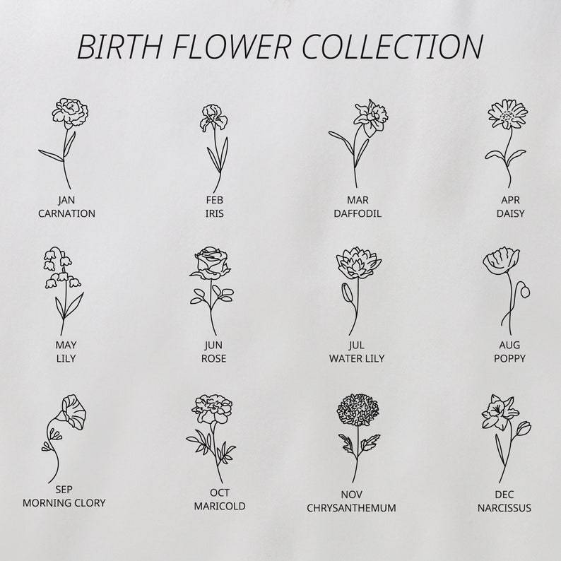 Birth Flower 誕生花 ネックレス 01(名入れ 縦型-1)