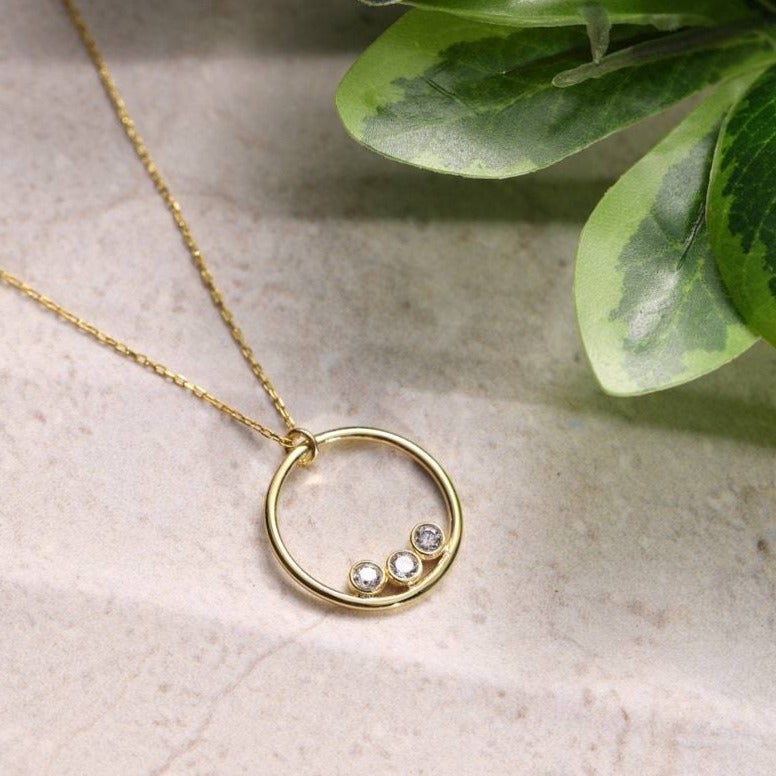 Birth Stone 誕生石 ネックレス07(誕生石1~5個・リング型)