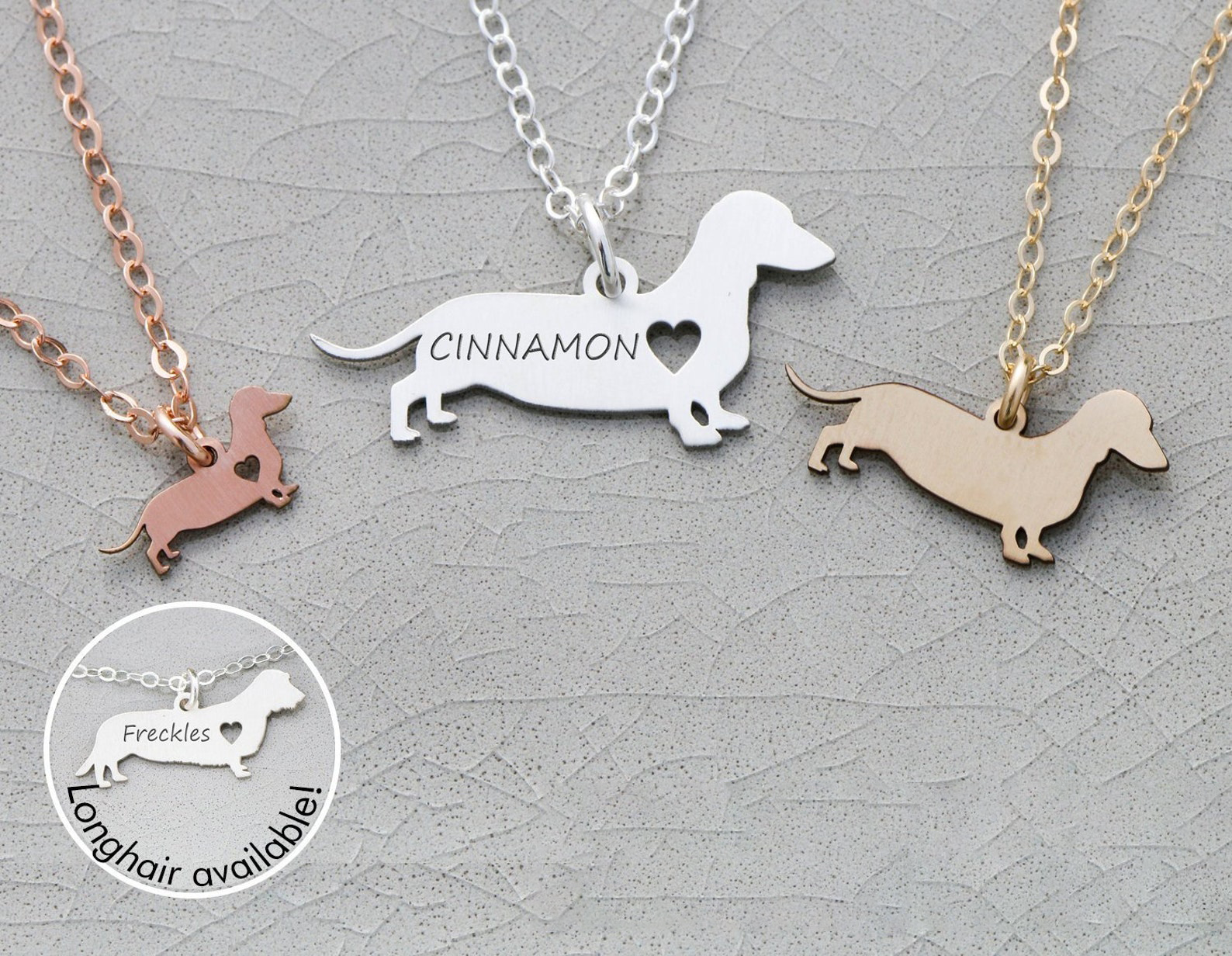 シルエットネックレス 名入れ 15 - ダックスフンド – kurita jewelry